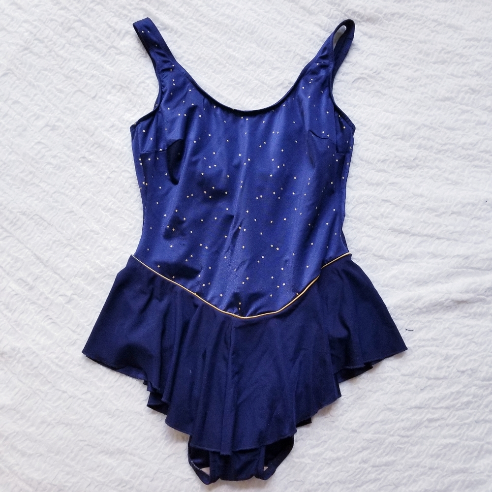 Slim Allure Vintage Skirt Swimsuit Gold Stars